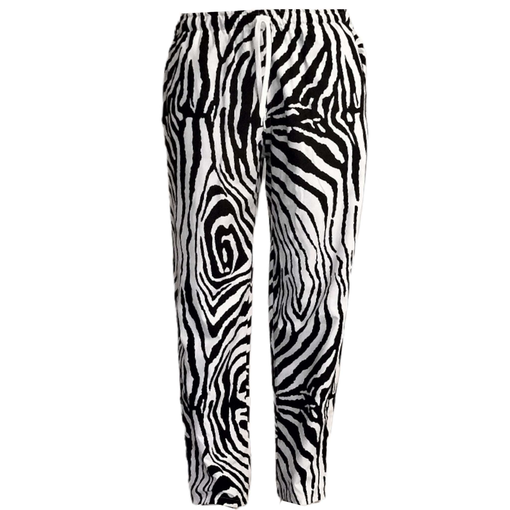 Medium Zebra Striped Magic Fuzzy Pants Black and White Stripes